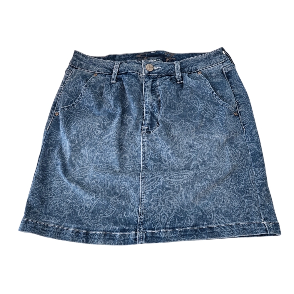Seven 7 Denim Mini Skirt Women's Size 6 Delancey Paisley Print Boho